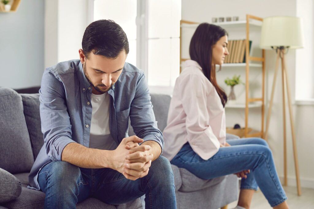 concerned couple facing divorce